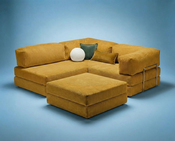 Atelier Del Sofa Kanyon - Sofá-Cama Esquinero Mostaza